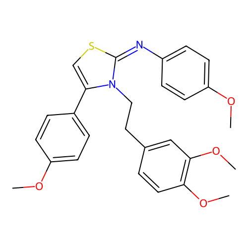 N-[(2Z)-3-[2-(3,4-dimethoxyphenyl)ethyl]-4-(4-methoxyphenyl)-1,3-thiazol-2(3H)-ylidene]-4-methoxyaniline structure