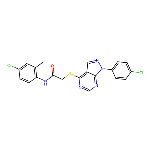 C20H15Cl2N5OS structure