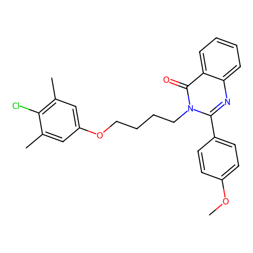 3-(4-(4-chloro-3,5-dimethylphenoxy)butyl)-2-(4-methoxyphenyl)quinazolin-4(3H)-one structure
