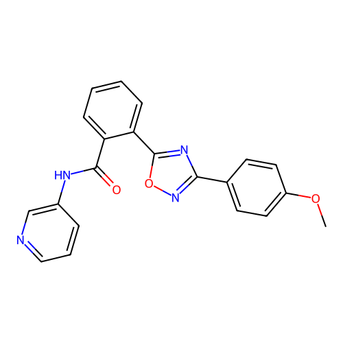 2-[3-(4-methoxyphenyl)-1,2,4-oxadiazol-5-yl]-N-pyridin-3-ylbenzamide structure