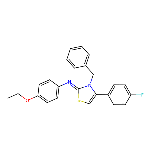 N-[(2Z)-3-benzyl-4-(4-fluorophenyl)-1,3-thiazol-2(3H)-ylidene]-4-ethoxyaniline structure