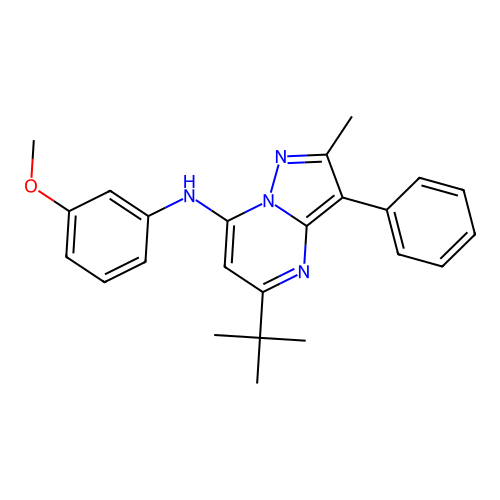 5-tert-butyl-N-(3-methoxyphenyl)-2-methyl-3-phenylpyrazolo[1,5-a]pyrimidin-7-amine structure