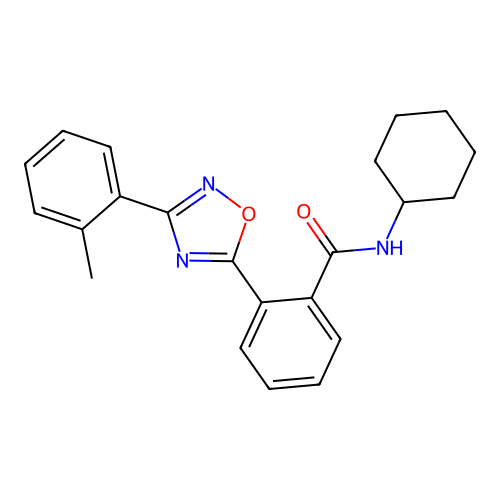 N-cyclohexyl-2-[3-(2-methylphenyl)-1,2,4-oxadiazol-5-yl]benzamide structure