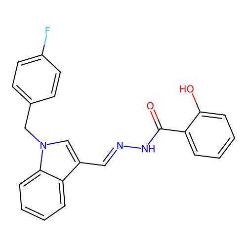N'-{(E)-[1-(4-fluorobenzyl)-1H-indol-3-yl]methylidene}-2-hydroxybenzohydrazide structure