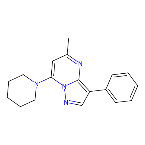 5-Methyl-3-phenyl-7-piperidin-1-ylpyrazolo[1,5-a]pyrimidine structure