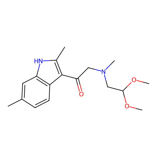 2-((2,2-dimethoxyethyl)(methyl)amino)-1-(2,6-dimethyl-1H-indol-3-yl)ethanone structure