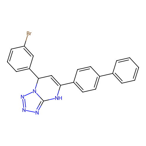 5-(Biphenyl-4-yl)-7-(3-bromophenyl)-4,7-dihydrotetrazolo[1,5-a]pyrimidine structure