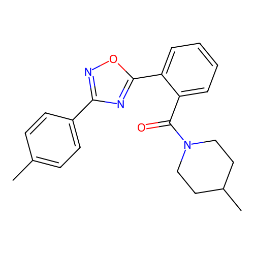 [2-[3-(4-methylphenyl)-1,2,4-oxadiazol-5-yl]phenyl]-(4-methylpiperidin-1-yl)methanone structure