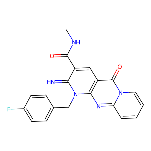 1-(4-fluorobenzyl)-2-imino-N-methyl-5-oxo-1,5-dihydro-2H-dipyrido[1,2-a:2',3'-d]pyrimidine-3-carboxamide structure