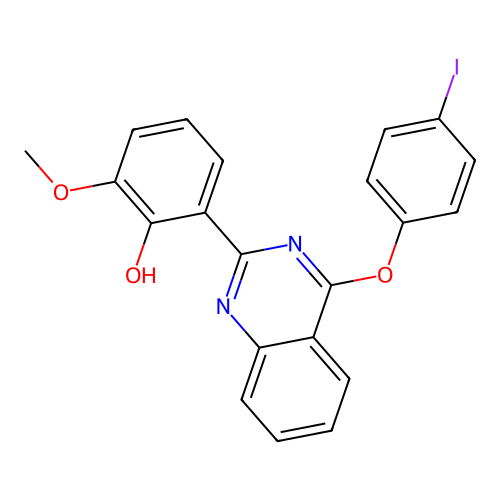 2-(4-(4-Iodophenoxy)quinazolin-2-yl)-6-methoxyphenol structure