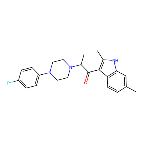 1-(2,6-dimethyl-1H-indol-3-yl)-2-[4-(4-fluorophenyl)piperazin-1-yl]propan-1-one structure
