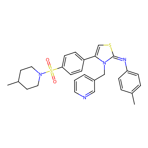 4-methyl-N-[(2Z)-4-{4-[(4-methylpiperidin-1-yl)sulfonyl]phenyl}-3-(pyridin-3-ylmethyl)-1,3-thiazol-2(3H)-ylidene]aniline structure