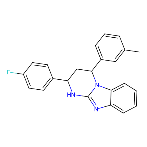 2-(4-fluorophenyl)-4-(3-methylphenyl)-1,2,3,4-tetrahydropyrimido[1,2-a]benzimidazole structure