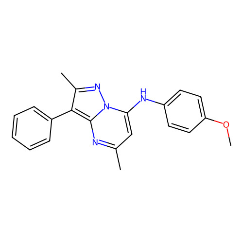 N-(4-methoxyphenyl)-2,5-dimethyl-3-phenylpyrazolo[1,5-a]pyrimidin-7-amine structure