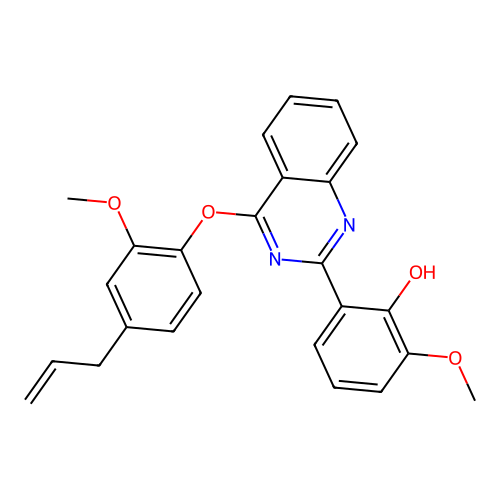 2-Methoxy-6-{4-[2-methoxy-4-(prop-2-en-1-yl)phenoxy]quinazolin-2-yl}phenol structure