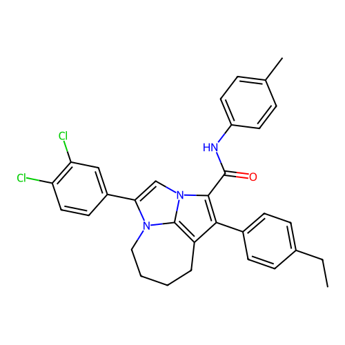 4-(3,4-dichlorophenyl)-1-(4-ethylphenyl)-N-(4-methylphenyl)-5,6,7,8-tetrahydro-2a,4a-diazacyclopenta[cd]azulene-2-carboxamide structure