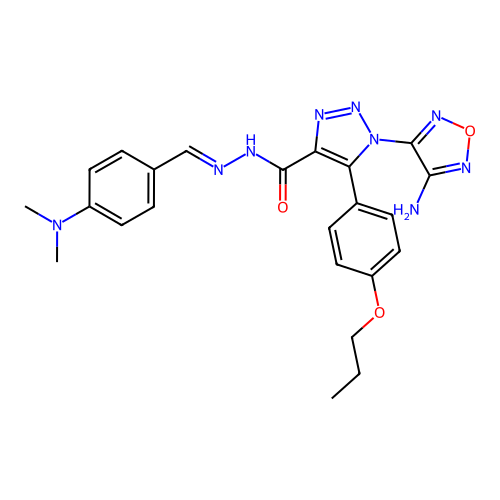 C23H25N9O3 structure