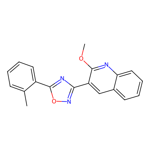 2-Methoxy-3-[5-(2-methylphenyl)-1,2,4-oxadiazol-3-yl]quinoline structure