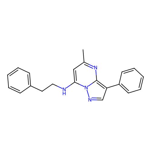 5-methyl-3-phenyl-N-(2-phenylethyl)pyrazolo[1,5-a]pyrimidin-7-amine structure