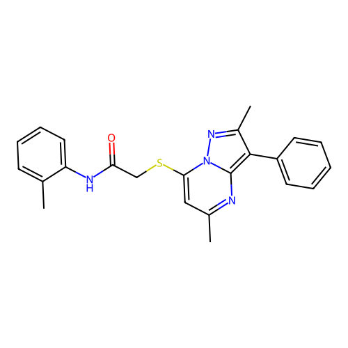 2-((2,5-dimethyl-3-phenylpyrazolo[1,5-a]pyrimidin-7-yl)thio)-N-(o-tolyl)acetamide structure
