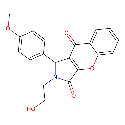 2-(2-hydroxyethyl)-1-(4-methoxyphenyl)-1,2-dihydrochromeno[2,3-c]pyrrole-3,9-dione structure