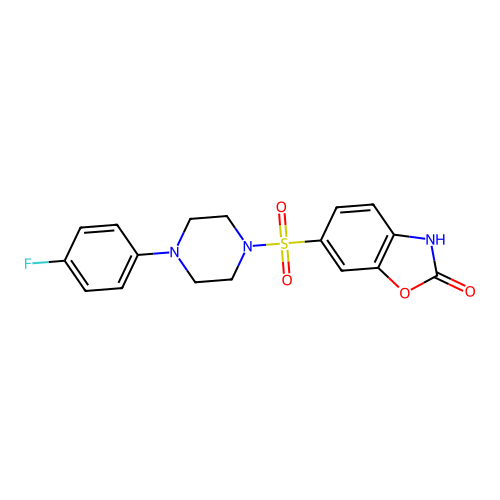 6-[4-(4-fluorophenyl)piperazin-1-yl]sulfonyl-3H-1,3-benzoxazol-2-one structure
