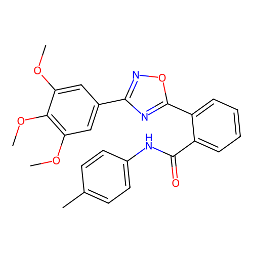 N-(4-methylphenyl)-2-[3-(3,4,5-trimethoxyphenyl)-1,2,4-oxadiazol-5-yl]benzamide structure