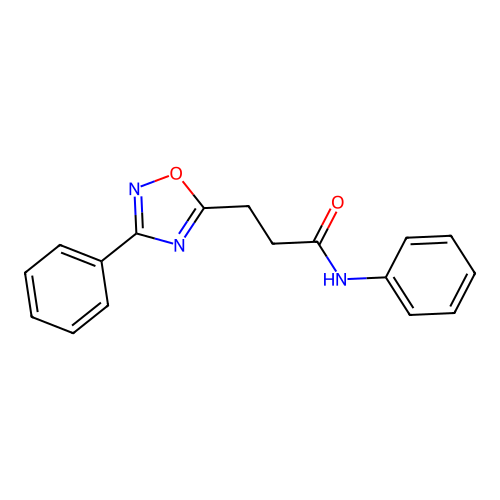 N-phenyl-3-(3-phenyl-1,2,4-oxadiazol-5-yl)propanamide structure