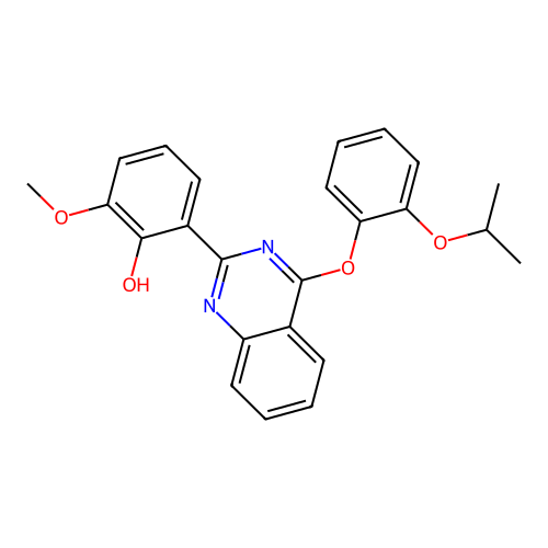 2-Methoxy-6-{4-[2-(propan-2-yloxy)phenoxy]quinazolin-2-yl}phenol structure