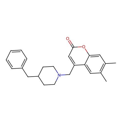 6,7-Dimethyl-4-{[4-benzylpiperidyl]methyl}chromen-2-one structure