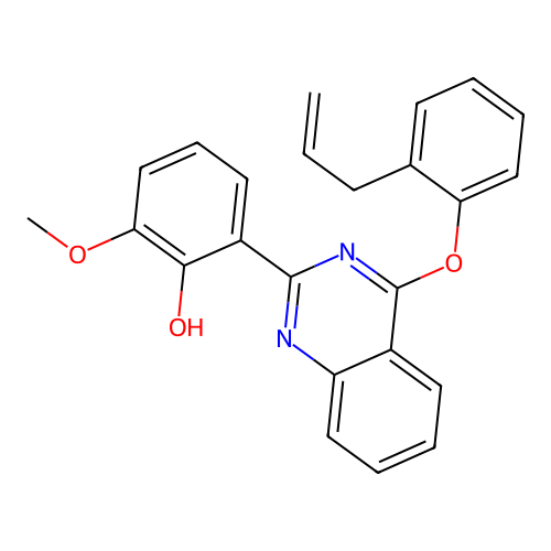 2-Methoxy-6-{4-[2-(prop-2-en-1-yl)phenoxy]quinazolin-2-yl}phenol structure