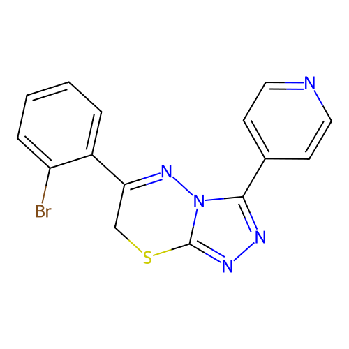 6-(2-bromophenyl)-3-(pyridin-4-yl)-7H-[1,2,4]triazolo[3,4-b][1,3,4]thiadiazine structure