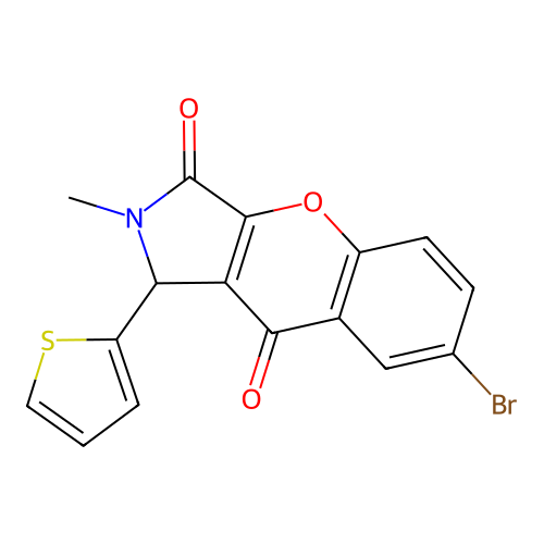 7-Bromo-2-methyl-1-(thiophen-2-yl)-1,2-dihydrochromeno[2,3-c]pyrrole-3,9-dione structure