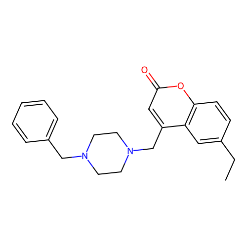 4-[(4-benzylpiperazin-1-yl)methyl]-6-ethyl-2H-chromen-2-one structure