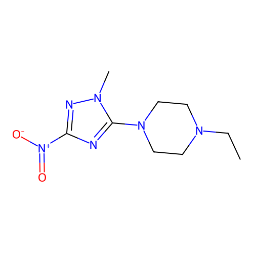 1-Ethyl-4-(2-methyl-5-nitro-1,2,4-triazol-3-yl)piperazine structure