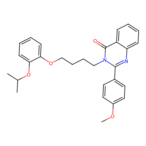 2-(4-methoxyphenyl)-3-{4-[2-(propan-2-yloxy)phenoxy]butyl}quinazolin-4(3H)-one structure