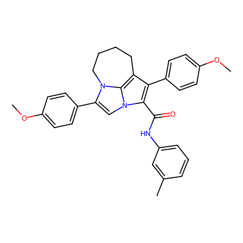 1,4-bis(4-methoxyphenyl)-N-(3-methylphenyl)-5,6,7,8-tetrahydro-2a,4a-diazacyclopenta[cd]azulene-2-carboxamide structure