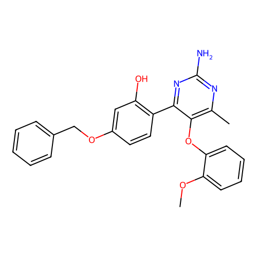 2-(2-Amino-5-(2-methoxyphenoxy)-6-methylpyrimidin-4-yl)-5-(benzyloxy)phenol structure