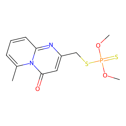 2-(Dimethoxyphosphinothioylsulfanylmethyl)-6-methylpyrido[1,2-a]pyrimidin-4-one structure