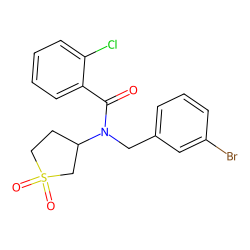 N-(3-bromobenzyl)-2-chloro-N-(1,1-dioxidotetrahydrothiophen-3-yl)benzamide structure