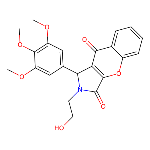 2-(2-hydroxyethyl)-1-(3,4,5-trimethoxyphenyl)-1,2-dihydrochromeno[2,3-c]pyrrole-3,9-dione structure