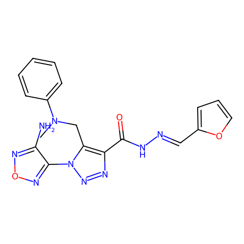 C18H17N9O3 structure