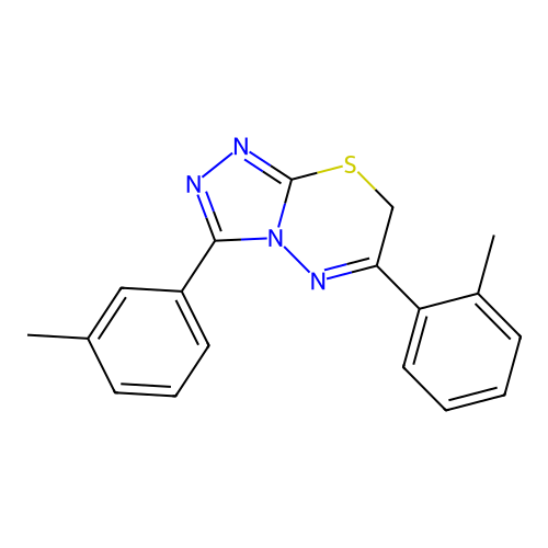 6-(2-methylphenyl)-3-(3-methylphenyl)-7H-[1,2,4]triazolo[3,4-b][1,3,4]thiadiazine structure