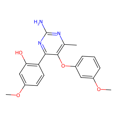 2-[2-Amino-5-(3-methoxyphenoxy)-6-methylpyrimidin-4-yl]-5-methoxyphenol structure