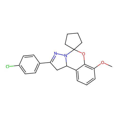 Spiro[cyclopentane-1,5'-[5H]pyrazolo[1,5-c][1,3]benzoxazine], 2'-(4-chlorophenyl)-1',10'b-dihydro-7'-methoxy- structure