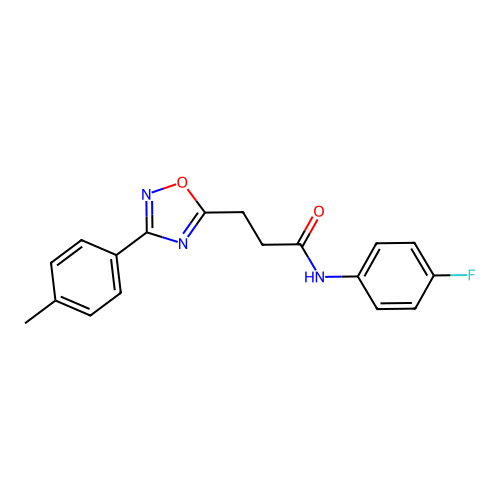 N-(4-fluorophenyl)-3-[3-(4-methylphenyl)-1,2,4-oxadiazol-5-yl]propanamide structure