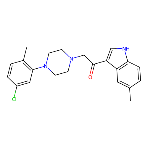 2-[4-(5-chloro-2-methylphenyl)piperazin-1-yl]-1-(5-methyl-1H-indol-3-yl)ethanone structure