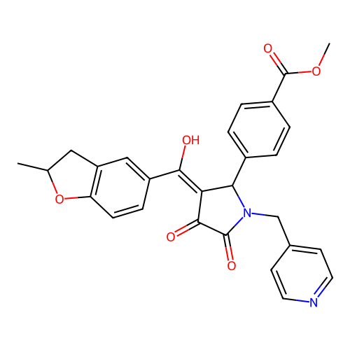 methyl 4-(4-hydroxy-3-(2-methyl-2,3-dihydrobenzofuran-5-carbonyl)-5-oxo-1-(pyridin-4-ylmethyl)-2,5-dihydro-1H-pyrrol-2-yl)benzoate structure