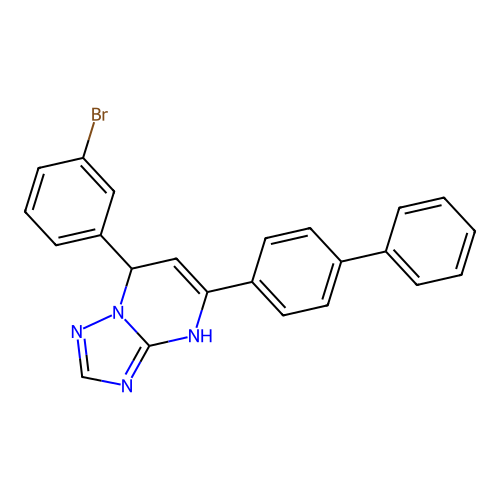 5-(Biphenyl-4-yl)-7-(3-bromophenyl)-4,7-dihydro[1,2,4]triazolo[1,5-a]pyrimidine structure