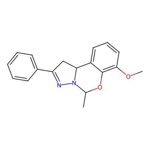 7-Methoxy-5-methyl-2-phenyl-1,10b-dihydropyrazolo[1,5-c][1,3]benzoxazine structure